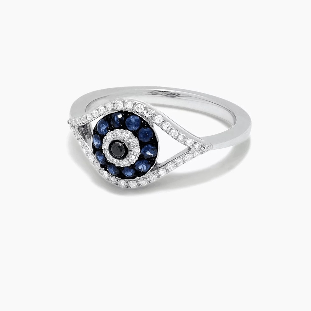 CZ platinum plated Protective eye ring. NWT - Picture 5 of 6